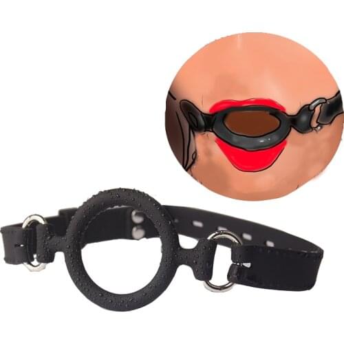 Full Silicone O Ring Gag BDSM Sex Slave Open Mouth Bite Gag Oral Fixation SM Bondage Strap Sex Products For Couple Flirting Tool