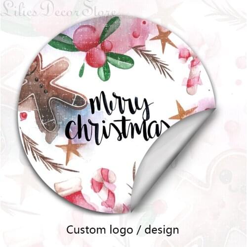 Custom Sticker 1/1.5/1.8/2/2.4 Inch And Customized Logos And Pictures Sticker For Wedding Birthday Baptism Thanks Stickers