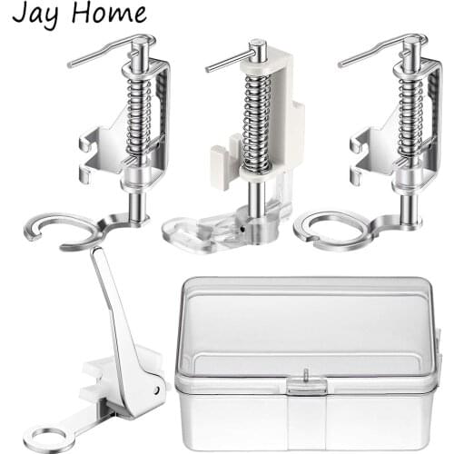 4Pcs Large Metal Darning Foot Sewing Machine Close Toe Open Toe Quilting Embroidery Presser Foot for Low Shank Sewing Machines