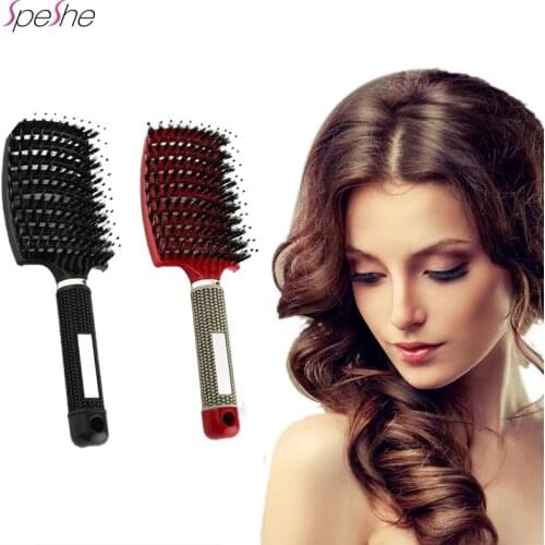 Anti Klit Hair Brush Bristle&Nylon Women Wet Curly Detangle Hair Brush for Salon Hairdressing Styling Tools