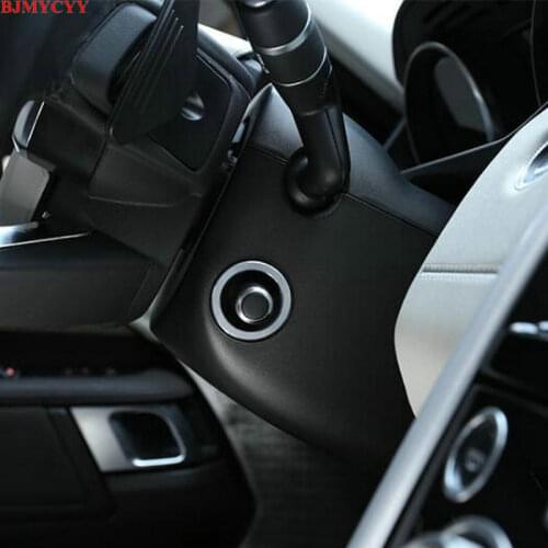 BJMYCYY Aluminum Alloy Car Interior Steering Wheel Adjust Stick Decoration Ring For Land Rover Discovery 5 LR5 l462 2017 2018