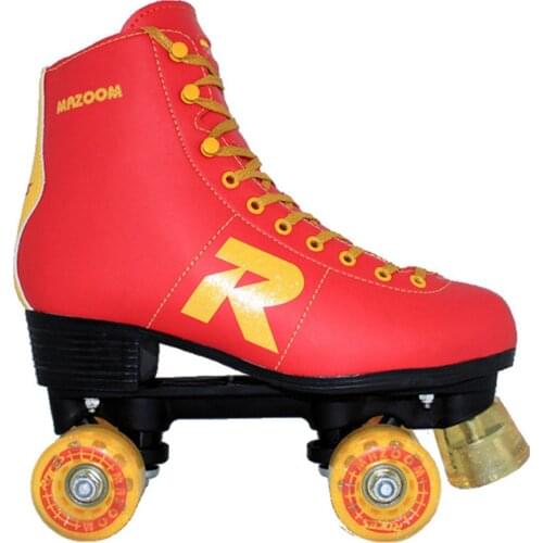 Japy Artificial Leather Roller Skates Double Line Skates Women Men Adult Two Line Skating Shoes Patines With PU 4 Wheels