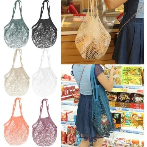 Mesh Net Turtle Bag String Shopping Bag Reusable Fruit Storage Handbag Totes