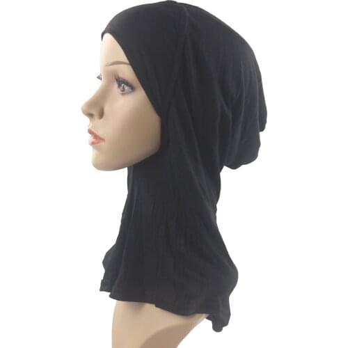 12pcs One Dozen Muslim Women Girls Underscarf Cap Neck Cover Inner Hijab Hats Islamic Headwrap Cotton Soft Stretch Wholesale