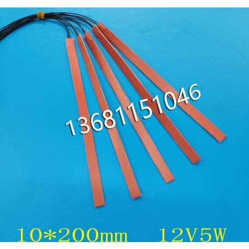 Silicone Rubber for Low Temperature Heating Bar Heating Sheet at 0*200 Mm 12V5W 90 Plus or Minus 10 Centigrade
