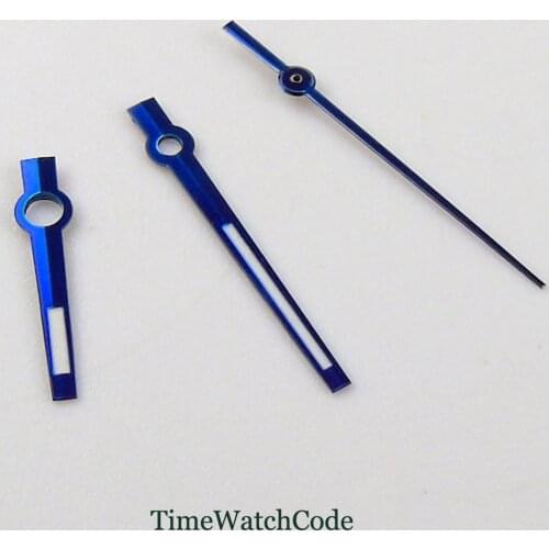 Blue Stainless Steel Watch Hands Parts fit for MIYOTA 8215 8205 821A MINGZHU 2813 automatic movement Luminous hands