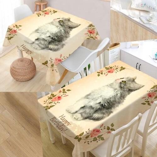 Custom cat painting Modern Dustproof Tablecloth High Quality Print Tablecloth Everything for Home and Kitchen