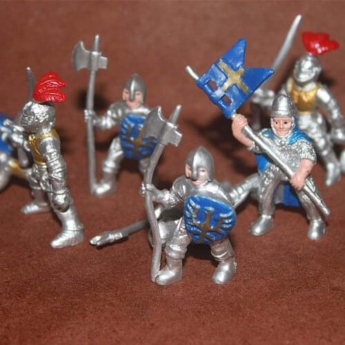 Medieval Rome Castle Knight Miniature Ancient Roman Crusader Warrior King Cavalry Guard Soldier Action Figure Figurine Model Toy