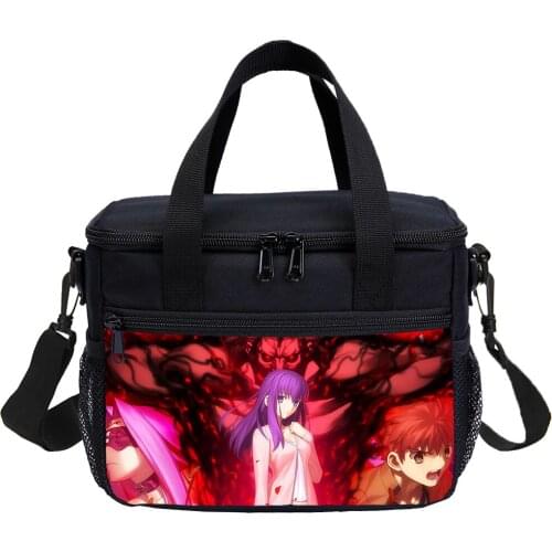 Fate Zero Lunch Bag For 2 Person 3D Printing Japan Cartoon Anime Cooler Bag Insulated Thermal Picnic Lunchbox