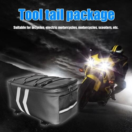 Motorcycle Carrier Bag Electric Bike Backseat PU Leather Waterproof Scooter Bicycle Rear Seat Rack Storage Bags Tools Package