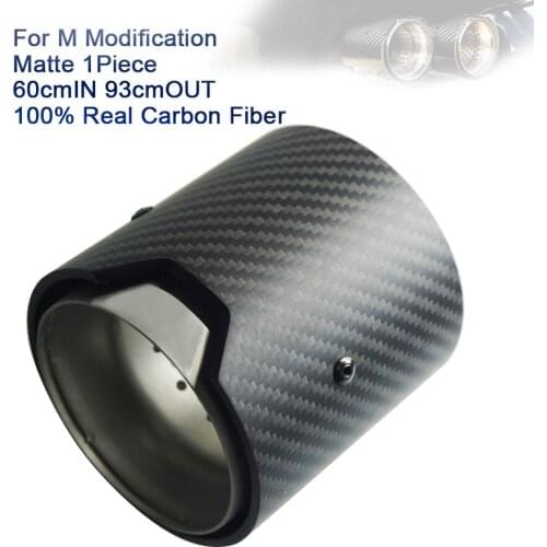 Universal Carbon Fiber Matte Exhaust Tip 60mm Air inlet OD 93mm Out For M Performance Exhaust Pipe