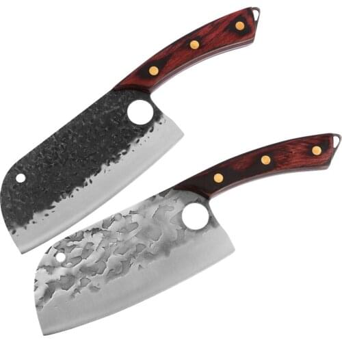 Xyj 7'' High Carbon Steel Chopping Knife Kitchen Meat Cleaver Filleting Knife Serbian Chef Knife Cooking Slicer With Wood Handle