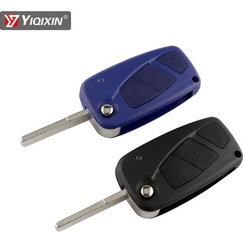 YIQIXIN 3 Button Black Blue Folding Remote Car Key Shell Cover For Fiat 500 Punto Ducato Stilo Panda EVO Bravo Doblo Qubo Idea
