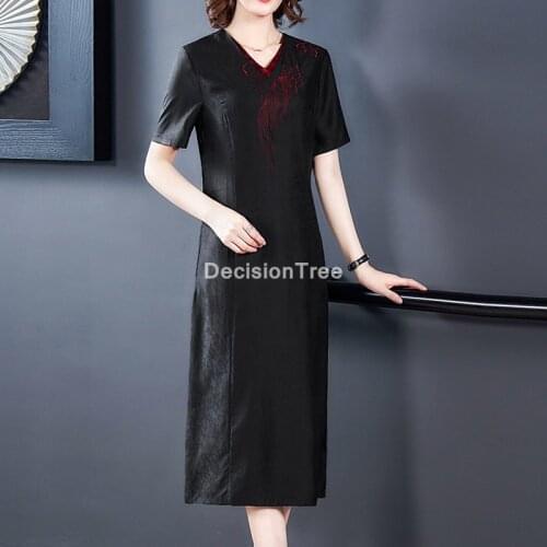 2021 oriental dress satin chinese traditional dress for women qipao short vintage china style qipao dress party cheongsam dress