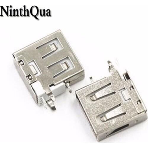 10pcs USB Type A Female Socket Connector Welding 90 Degrees Right Angle Pin DIP Plug Jack DIY Connectors
