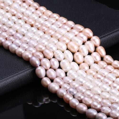 100% Natural pearl Rice shape Freshwater Pearls Beads for Jewelry Making DIY Bracelet Necklace Accessories Size 8-9mm