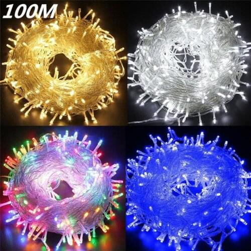 2021 10M 20M 30M 50M 100M Waterproof Outdoor 110V/220V LED String Light For Christmas Tree New Year Weeding String Lamp