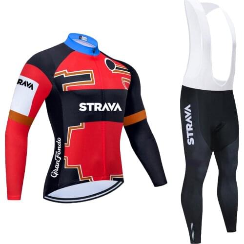 2021 Spring Autumn Cycling Jersey STRAVA Team France Long Sleeve Ropa Ciclismo Maillot Bike Sportswear Bycicle Clothing Sets 20D