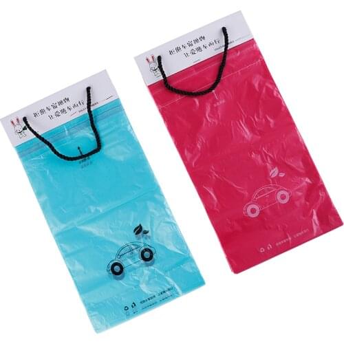 50pcs Car Trash Bag Disposable Self-Adhesive Car Biodegradable Trash Rubbish Holder Garbage Storage Bag Vomit Bags Car Trash Bin