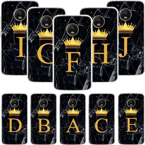 26 Letter Crown Custom A Phone Case For Motorola Moto G9 G8 G7 G6 G5 E6 E5 E4 Plus Play Power One Action Macro Coque Cover Capa