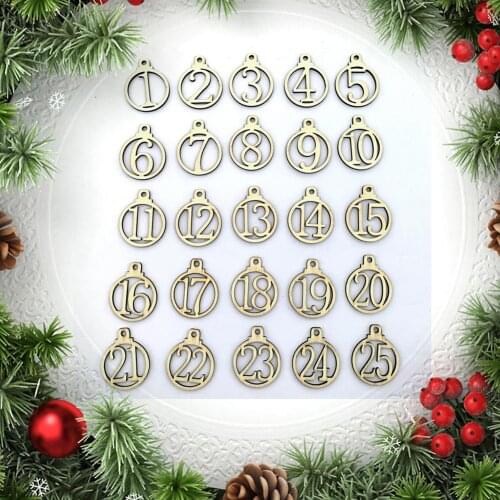 Wooden Number 1-25 Christmas Advent Calendar DIY Xmas Decoration For Home Xmas Party Decor Countdown Tag Drop Shipping Wholesale