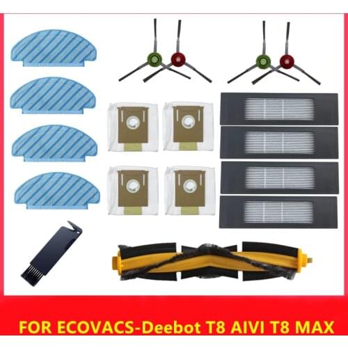For ECOVACS DEEBOT OZMO T8 AIVI T8 Max Robot Vacuum Cleaner Main/Side Brush HEPA Filter Mop Cloth Dust Bag Accessories Parts