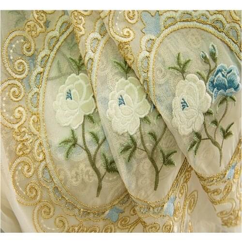 European Palace Style Embroidered Curtain Light Luxury Curtain Finished Product Customization Curtains for Living Room Bedroom