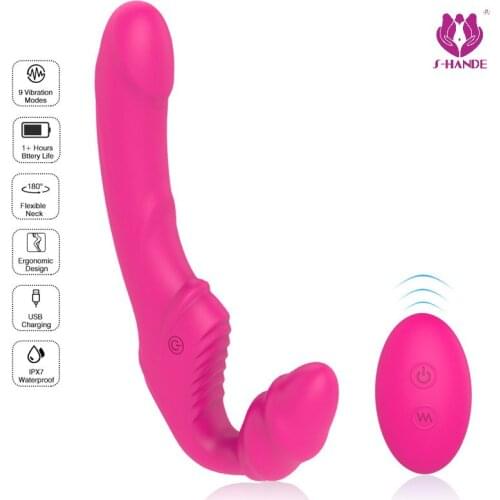 Dildo Vibrator Double Vibrating G Spot Adult Sex Toy for Women Lesbian Wireless Remote Cobntrol USB Rechargable Vibrator dildo
