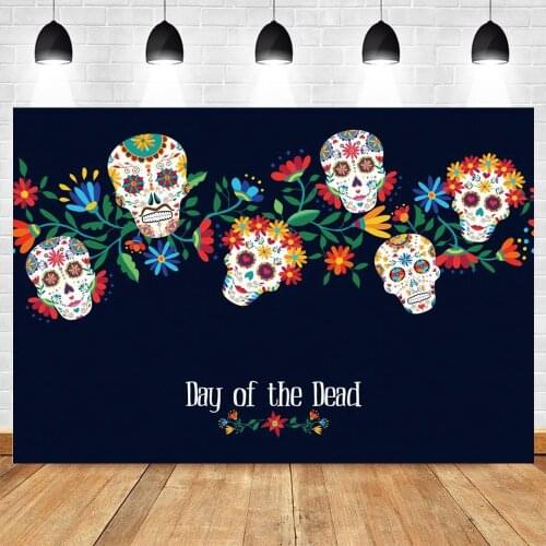 Yeele Day of the Dead Background Flower Skull Green Leaves Black Backdrop Baby Photographic Photography Photo Studio Photophone