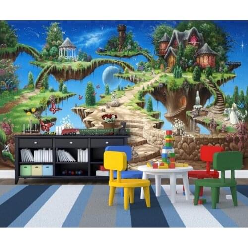 Photo Wallpaper 3D Stereo Carton Fairy Tale Castle Mural Kids Bedroom Childern Room Amusement Park Backsplash Wall Paint Forest