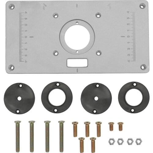 KKMOON Aluminum Alloy Router Table for Woodworking Benches Insert Plate 235x120x8mm Carpenter Trimming Machine Flip Chip Board