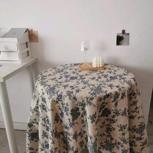Idyllic Tablecloth Retro French Rectangular Room Decoration Artistic Fresh Cotton Linen Japanese Dormitory Tablecloth