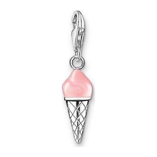 Classic Pink Soft Ice Cream Diy Charms Fit Original Bracelets & Neckalces Jewelry Making For Women Breloque SCH0374