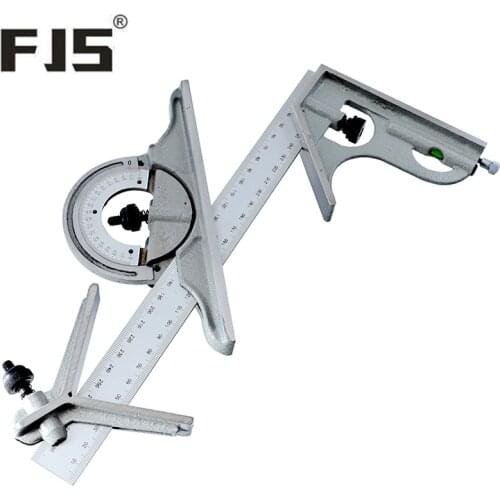 0-180 Degree Combination Square 300mm/12" adjustable Angle Ruler Protractor With Bubble Level Carpenter Tools