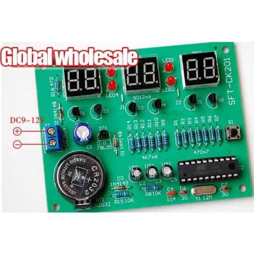 AT89C2051 6-bit digital clock module kit / clock module is not soldered parts / SCM 6-bit digital clock diy