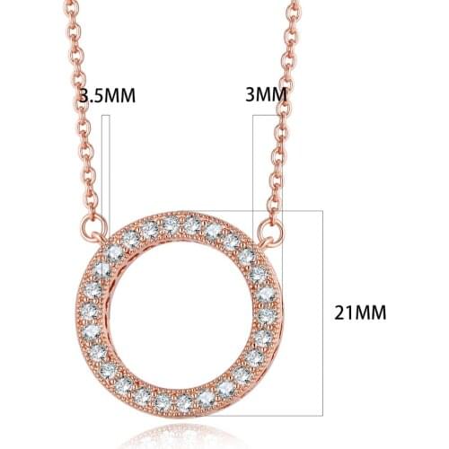 Hearts Pendant Rose Gold Necklace Fits For Beads & Charms DIY Chain Fashion Female Necklace Sterling Silver Jewelry