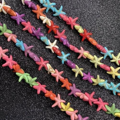 Mix Colorful Sea Star Beads Natural Stone Turquoises Loose Beads for DIY Necklace Bracelet Making Jewelry Findings Wholesale