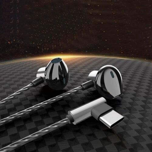 Metal Corded Headset Wired Earphone Gaming WIred Headphone Type-C In-Ear Headset Comfortable Ear Headphones For Phone PC