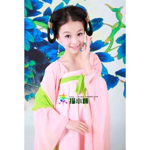 Pink Aesthetic Dress Childrens Day TV Play Legend of Empress WuMeiNiang Same Design Tang High Waist Costume