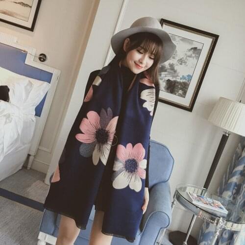 Shawl Scarf Double Use Women 's Autumn and Winter Thickening Large Scarf Women' S Long Long Warm Shawl Jacket