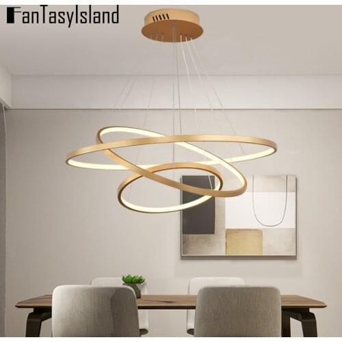 Modern LED Ceiling Lights For Living Dining room Kitchen Hanging Ceiling Lamp 40 60 80 100cm circle Rings Lighting Fixtures