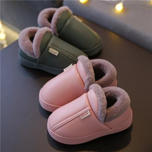 Slippers fur house kids shoes girl toddler boys plush cute indoor baby fur slippers kids girl bear slippers for 2 years old boy