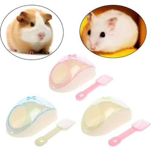 Pet Bath Supplies Hamster Mice Rat Plastic Bathroom Cage Box Toy Toilet with Sand Shovel