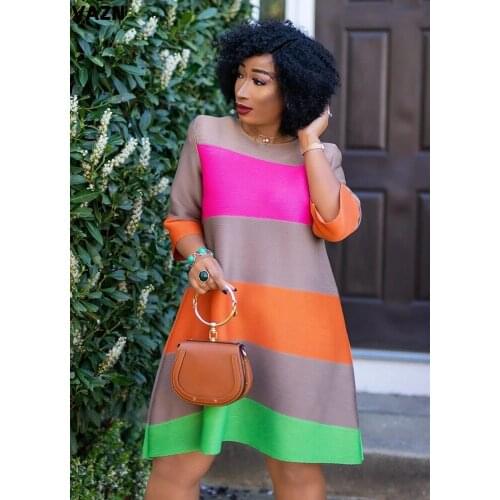 VAZN 2020 Summer Hot Sales Elegant Sexy Young Office Simple Natuure Regular Fashion Wrist Sleeve Women A-line Midi Dress