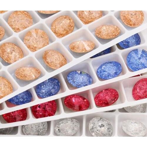 High Quality K9 Glass Crystal Ice Flower Color Rhinestone Rivoli Fancy Stone 10mm 12mm Round Pointback Jewelry Stone