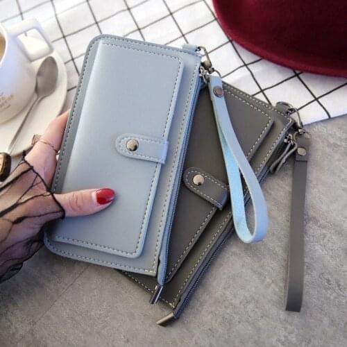 2021 New Multifunctional Fashion Women Wallet PU Leather Long Wallet Multi-card Position Clutch Bag Buckle Purse Student Wallet