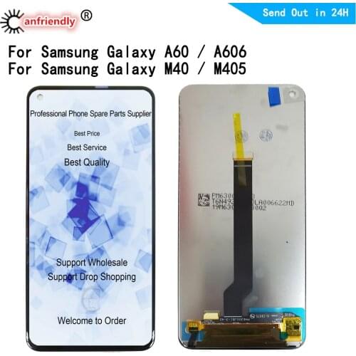 LCD For Samsung Galaxy A60 SM-A606F A6060 A606Y M405FN M405G M405 LCD display Screen Touch panel Digitizer with frame Assembly
