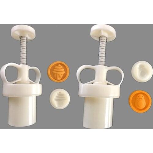 1 Set Avocado Ice Cream Round Moon Cake Mould Hand-Pressure 2 Stamps Mooncake Molds for Mid-Autumn DIY Pastry Tool Cookie Baking