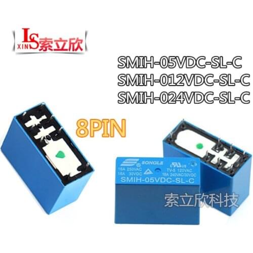 10PCS/lot NEW Power relay SMIH-05VDC-SL-C SMIH-12VDC-SL-C SMIH-24VDC-SL-C 5V 12V SMIH 24VD SL C 16A 8PIN A set of conversions