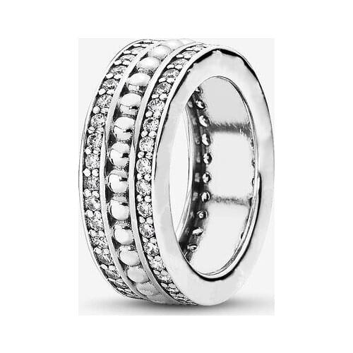 100% 925 Sterling Silver Rings for Women Clear CZ Forever Signature Finger Ring Stackable Silver Jewelry bague femme